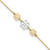 FJC Finejewelers 14 kt Two Tone Gold Cable Polished Three Flower 9in Plus 1in ext Anklet 9 Inches x 24 mm GQANK3219C