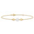 FJC Finejewelers 14 kt Two Tone Gold Cable Polished Three Flower 9in Plus 1in ext Anklet 9 Inches x 24 mm GQANK3219C
