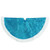 20" Blue Glittered Mini Christmas Tree Skirt with Fur Trim