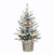 3' Pre-lit Flocked Potted Pine Medium Artificial Christmas Tree, Warm White Lights