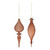 6ct Brown Ribbed Glass Christmas Finial Drop Ornaments 8.5"