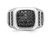 Mens 1/10 Carat (ctw) Black Diamond Cluster Ring in Sterling Silver
