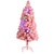 4’ Pre-Lit Pink Flocked Artificial Christmas Tree, Multicolor LED Lights