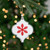 4.5" White and Red Snowflake Christmas Wooden Ornament