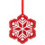 6" Red and White Snowflake Wooden Christmas Ornament