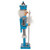 15" Icy Blue Christmas Nutcracker with Snowflake Topped Staff