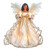 12" Pre-lit Ivory and Gold African American Angel Christmas Tree Topper