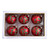 6ct Red and Green Berries with Holly Leaves Glass Christmas Ball Ornaments 3" (80mm)