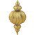 Commercial Size Shatterproof 2-Finish Finial Christmas Ornaments - Gold -10" - 4ct