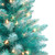3' Pre-lit Potted Teal Pine Slim Artificial Christmas Tree, Clear Lights
