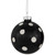 Shiny Finish Polka Dots Christmas Glass Ball Ornaments - 3" (80mm) - Black and White - Set of 4
