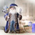 21" Blue Santa Claus Christmas Figure with Gifts and Staff