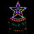 12.5' Multicolor LED Waterfall Light Tree and Tree Topper Outdoor Christmas Decoration