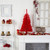 3’ Pre-Lit Mini Red Artificial Christmas Tree, Clear LED Lights