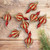 8ct Red and Gold Shatterproof Finial Christmas Ornaments, 4.75"