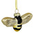 3.25" Black and Yellow Bee Glass Christmas Ornament