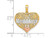 10K Yellow Gold Grandma Heart Charm Pendant Necklace (No Chain)