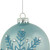Set of 2 Light Blue Glittered and Jeweled Snowflake Glass Christmas Ball Ornaments 4"