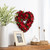 Mixed Floral Artificial Valentine's Day Heart Wreath - 15" - Red