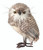 9" Gray and White Furry Owl Christmas Plush Figure