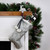 Silver Fox Faux Fur Christmas Stocking with Pom Poms - 20.5"