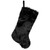 Sable Faux Fur Christmas Stocking with Pom Poms - 20.5" - Black