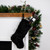 Sable Faux Fur Christmas Stocking with Pom Poms - 20.5" - Black