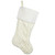 Cable Knit Christmas Stocking with Faux Fur Cuff - 20.5" - Cream and White