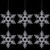 Snowflake Acrylic Christmas Ornaments - 7" - Clear - Set of 6