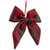 Plush Plaid Bow Christmas Ornaments - 7.5" - Set of 4