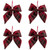 Plush Plaid Bow Christmas Ornaments - 7.5" - Set of 4