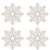 Snowflake Shaped Cut-Out Wooden Christmas Ornaments - 4.75" - White - Set of 4