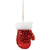 Sequined Winter Mitten with Plush Trim Christmas Ornament -  6" - Red