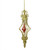 Set of 2 Gold and Red Glittered Finial with Drop Decorative Christmas Ornaments 6.5"