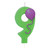 Pack of 6 Green and Purple Molded Numeral "9" with Balloon Birthday Party Candles 3.5"