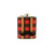 Red and Black Plaid Stainless Steel Lumberjack Drinking Flask with Detachable Mustache - 7 oz