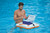 29" Inflatable Orange and White Cooler Riverland and Beverage Holder