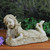 14.25" Beige and Brown LED Lighted Solar Powered Lounging Girl Outdoor Garden Statue