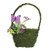 15" Purple and Green Mixed Berry and Butterfly Artificial Wall Basket Decoration