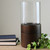 12" Clear Glass Hurricane Pillar Candle Holder with Wooden Base