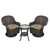 35" Brown Steel 3pc Resin Wicker Outdoor Patio Furniture Set