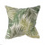 18" White and Green Palm Leaves Embroidered Square Throw Pillow