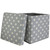 12" Decorative Gray and White Star Collapsible Sqaure Storage Ottoman