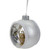 3.75" Silver and White Round Cutout Owl Christmas Ornament