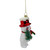 5.5" White and Red Glass Snowman Christmas Ornament