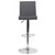 43.75" Gray and Silver Height Adjustable Bar Stool with Base