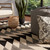 5.25' x 7.5' Coal Black and Birch White Hand Woven Mckenzie Outdoor Area Throw Rug