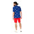 Blue and Red Summer Stars with Stripes Men's Adult Americana Suit - US50