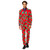 Red and Green Pine Tree Print Men's Adult Christmas Suit - US48