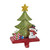 7.5" Red and Green Glittery Finish Christmas Tree with Gifts Base Stocking Hanger